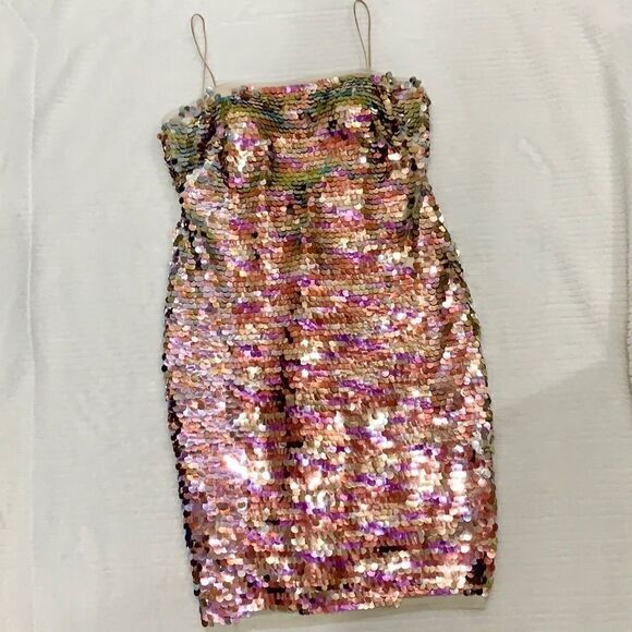 Aidan Mattox Sequin Mini Dress Size 8 - Picture 3 of 16